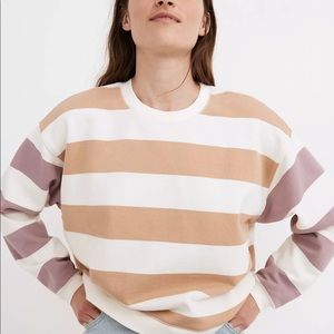 Madewell Cotton swing sweatshirt in stripe. XS